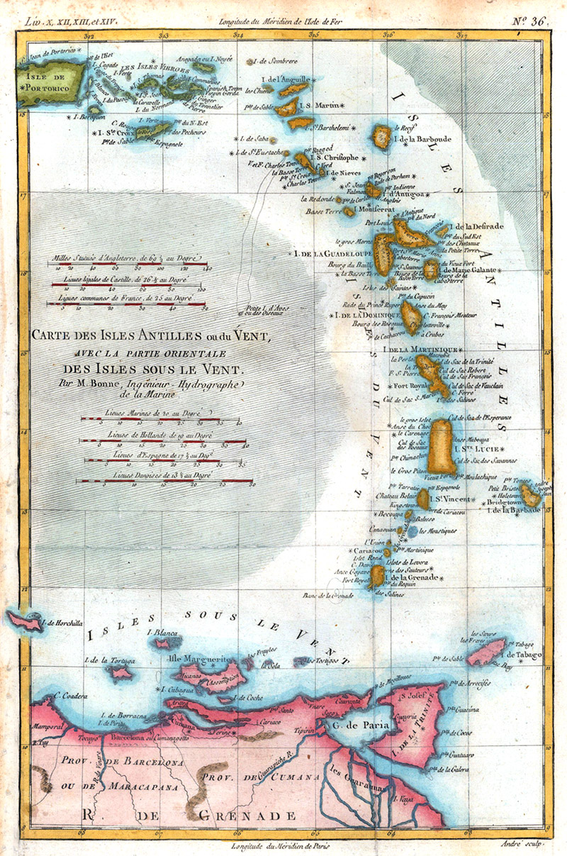 Antillen Onder en Bovenwinds 1780 Bonne